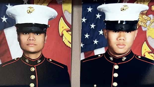 PFC Mele Ah Ling (left) of Malaeimi, and PFC Naseri Selesele of Faleniu