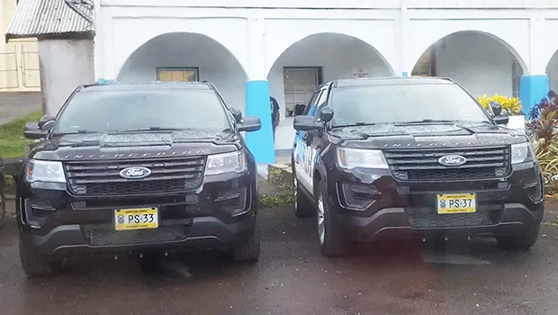 Ford 'Interceptors' parked in front of the Central Police Station in a 2017 file photo