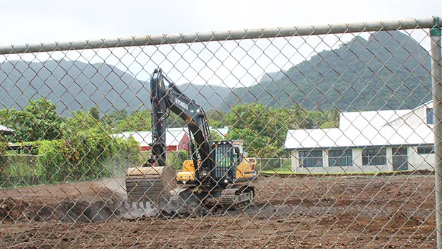 Backhoe working at the site