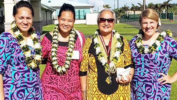 Pictured (l-r): H. Gingerlei Porter, Director of Pacific Desk; Elinor Lutu-McMoore, MIC WSO Pago Pago; Rep. Andra Samoa; and Jennifer Strahl, Lead Meteorologist Pacific Desk