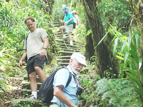 This undated photo provided by the National Park of American Samoa, shows visitors enjoying themselves at one of the park trails. 