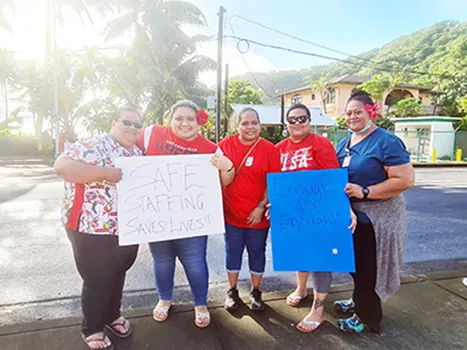 Nurses on strike in Faga’alu