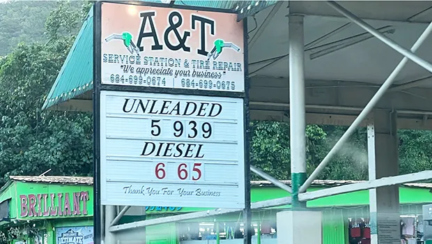 Gas price at the pump in July.