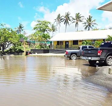 Flooding at Nu’uuli Vocational Technical High School main office