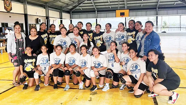 Pacific Horizon girls volleyball team with supporters