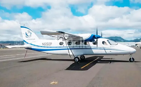 Pago Wings plane on the runway