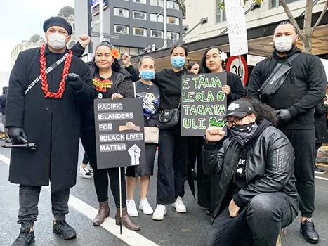 Black Lives Matter protest group in Auckland.