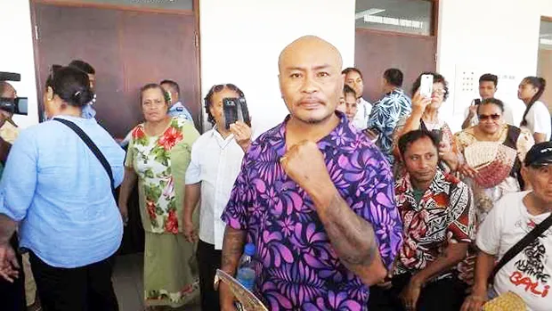 Talalelei Pauga and supporters 