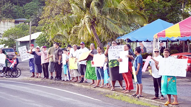 Demonstrators protesting use of land 