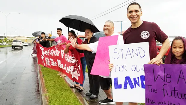 William E. Spitzenberg (second from right) with other THS parents, teachers and supporters