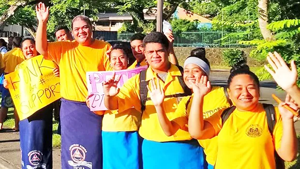 Samoana High School's Health Occupations Students of America (HOSA) crew, along with the Sharks' National Honor Society and members of the student body