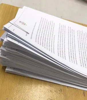 Stack of documents presented to faipule.