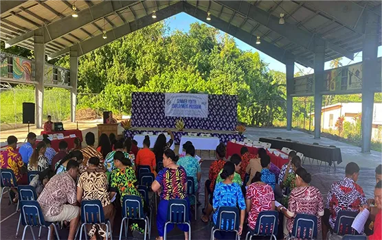 Participants at opening ceremoney of Summer Youth Program