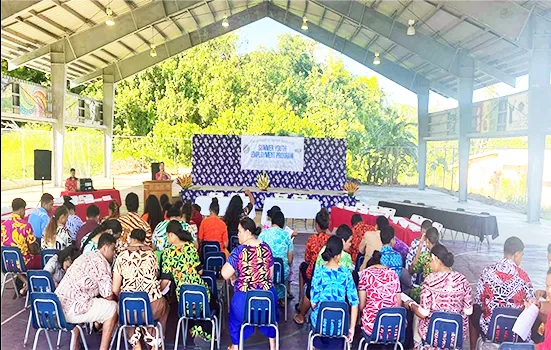Participants at opening ceremoney of Summer Youth Program 