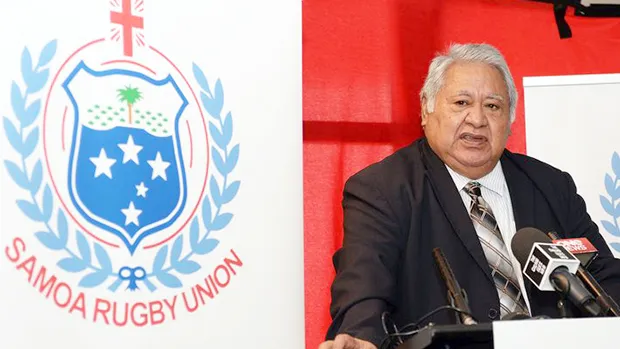 who is also Chair of the Samoa Rugby Union with Samoa Rugby logo