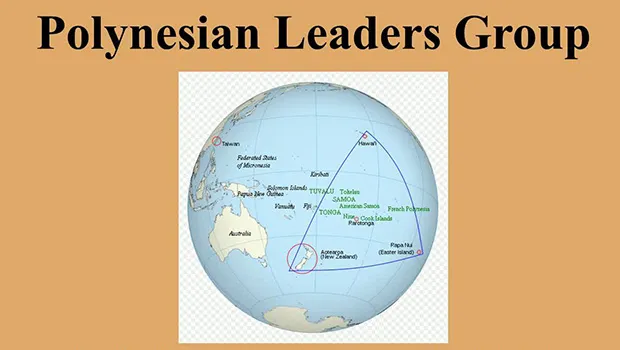 Polynesian leaders group logo showing map of region