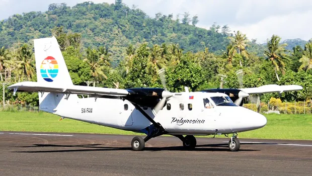  A Polynesian Airlines Twin Otter aircraft at Fagali'i Airport in Upolu, Samoa.
