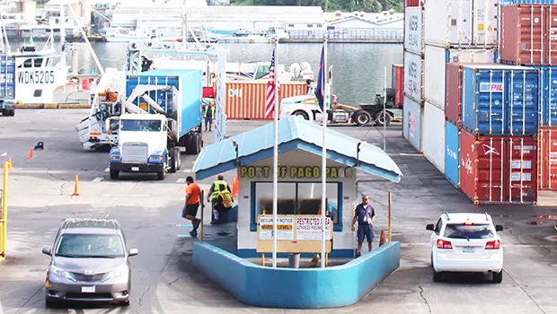 Container traffic at Port of Pago Pago