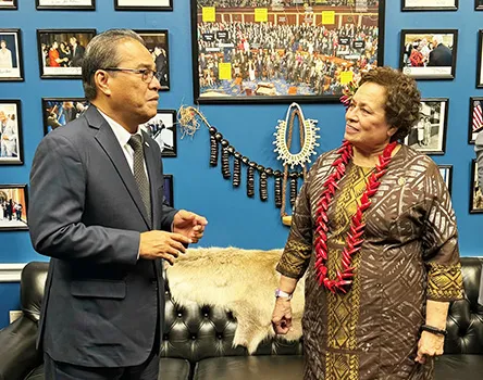 Congresswoman Amata with Federated States of Micronesia (FSM) President Wesley Simina