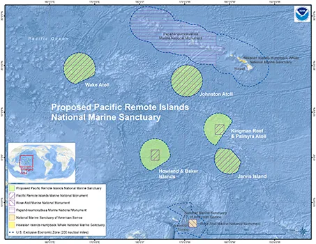 Area proposed for Pacific Remote Islands National Marine Sanctuary