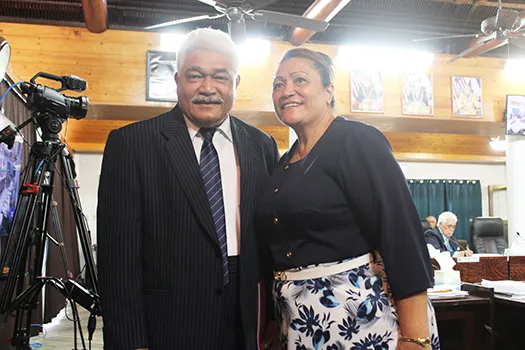 Counsel Asaua Falaniko Fuimaono with his wife