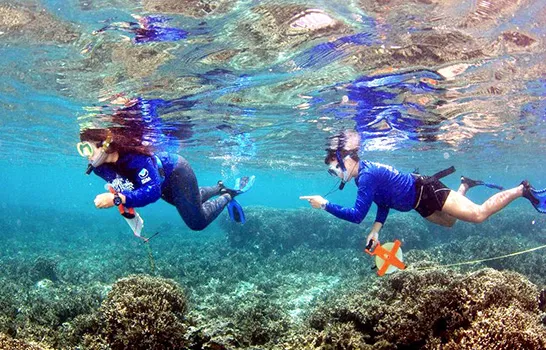  First year QUEST student DMWR technician Ailua Tauala and second year QUEST student team leader Fuamai Tago