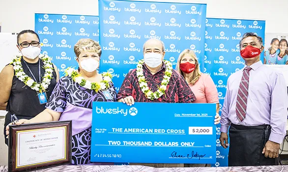 Bluesky staff with check