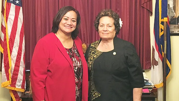 Congresswoman Amata and Homeland Security grants administrator Lisa Tuato’o 
