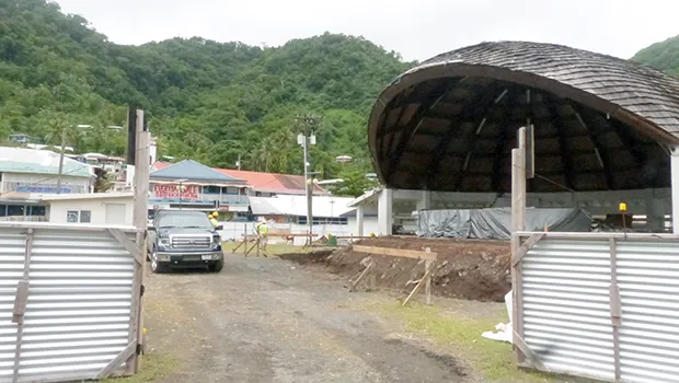 Construction and repairs going on at the Fagatogo Pavillion