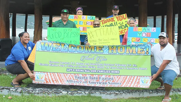 Local members of the group Tagata Tutu Faatasi Alliance of American Samoa