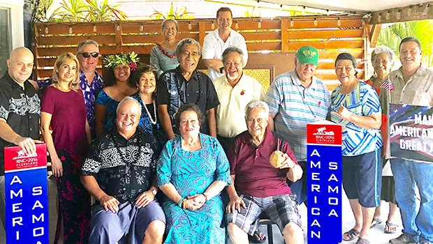 Members of the American Samoa Republican Party pose for a photo