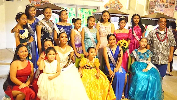 The lovely young ladies of the local Filipino community who played a part in this year's celebration of the “Santacruzan” at the Fatuoaiga Cathedral