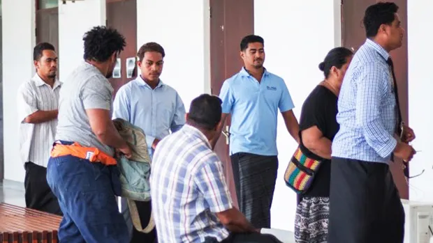 Some of the men accused and jailed for the Luatuanu'u road block 