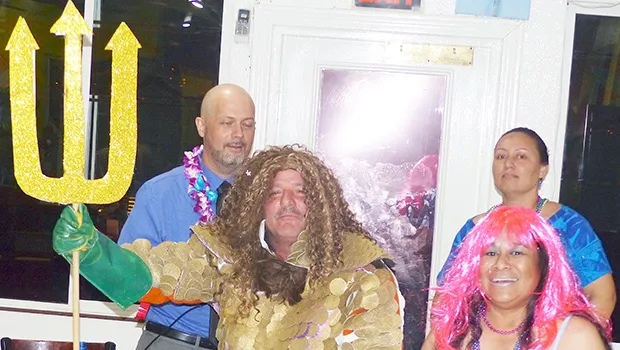 Frank Barron (left sitting) and other members of the Rotary Club