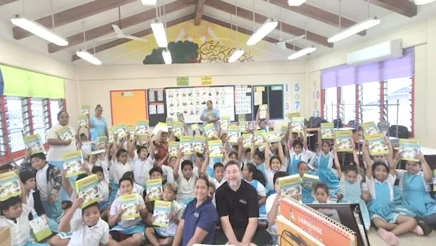 Rotary dictionary gifts at Tafuna Elementary