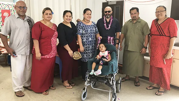 On Monday the Rotary Club of Pago Pago presented a specialized wheel chair to DOE’s Special Education and Fagaitua’s ECE student Gloria Kuresa. 