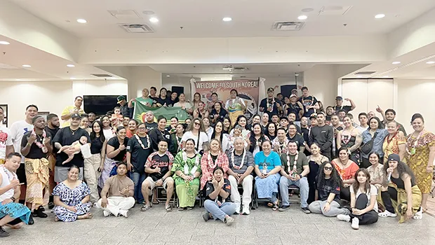 MAJ Lafitaga and 1SG Peña with some of their troops from American Samoa, Hawaii, Alaska and Guam