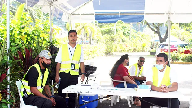 Security guards at check point