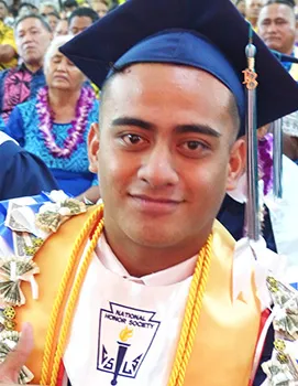 Iakina Adventist Academy class of 2018 Salutatorian, Darryl Ulufale Meyer.