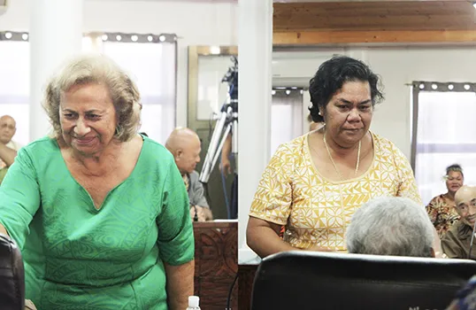 Vaitinasa Dr. Salu Hunkin-Finau (left) and Aiono Okenaisa Fauolo