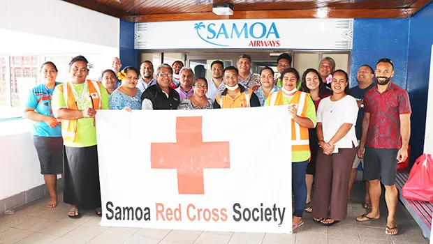 Samoa Air employees answering the call for blood last Friday 