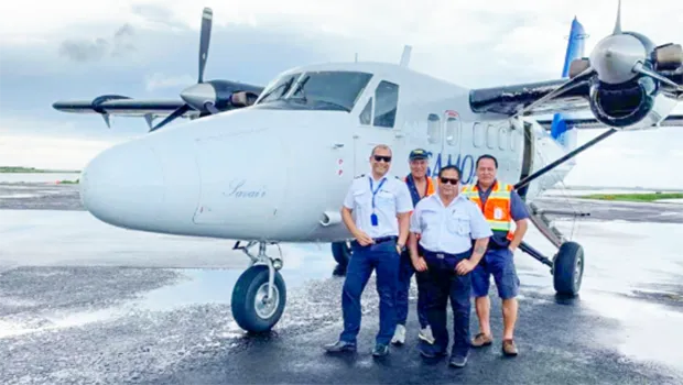 Samoa Airways crew temporarily stationed in American Samoa and operating the Manu'a flights.