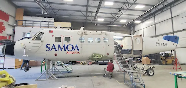 Samoa Airways twin otter that is being retrofitted