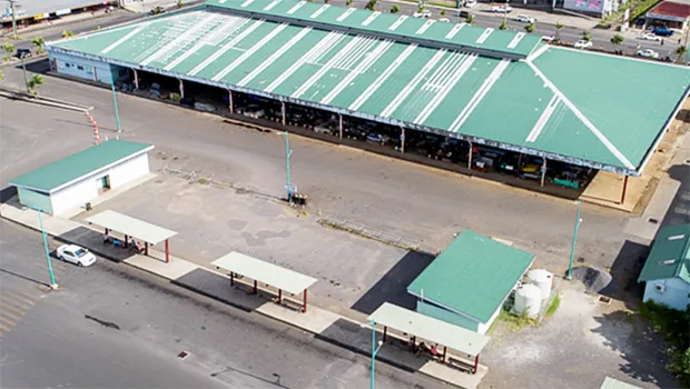 An empty, closed Fugalei market in Apia