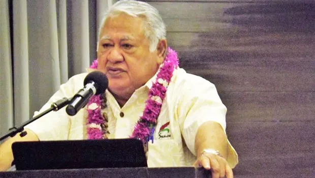 Tuilaepa Sailele Malielegoai at podium