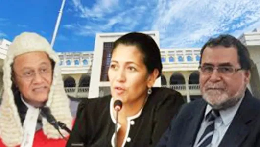 CJ Satiu Simativa Perese, Justice Tafaoimalo Leilani Tuala-Warren and Justice Vui Clarence Nelson.