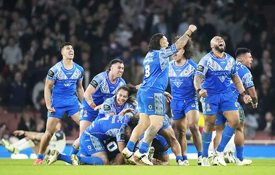 Samoa victors celebrate