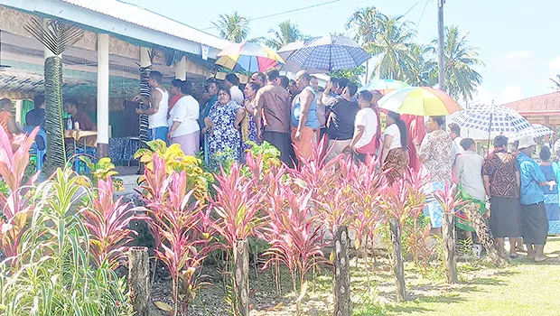 Line of voters at Falelatai and Samatau electoral district