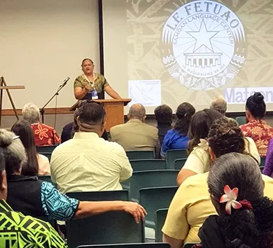 Elisapeta Alaimaleata director of Le Fetuao Samoan Language Center 