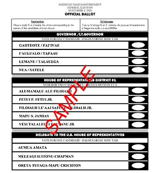 The sample ballot 